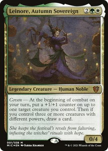 Leinore, Autumn Sovereign (Display Commander) - Thick Stock - Commander: Innistrad: Midnight Hunt (MIC) #1 - Mythic Rare Magic: The Gathering Trading Card