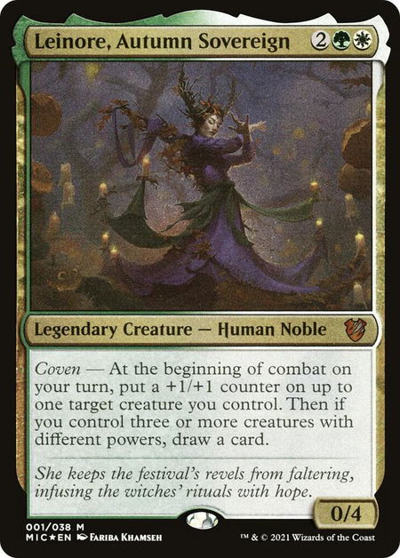 Leinore, Autumn Sovereign (Display Commander) - Thick Stock trading card from Commander: Innistrad: Midnight Hunt Leinore, Autumn Sovereign (Display Commander) - Thick Stock - Commander: Innistrad: Midnight Hunt Magic: The Gathering trading card