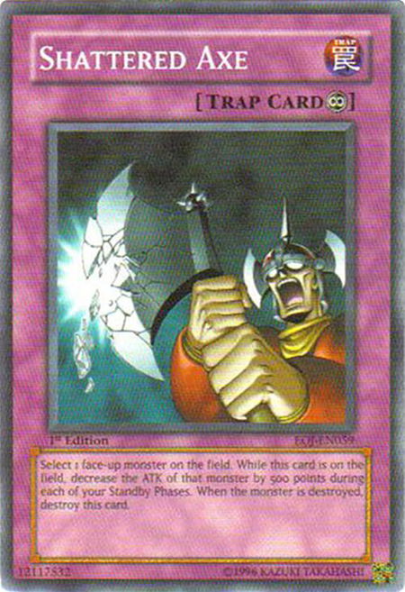 Shattered Axe trading card from Enemy of Justice Shattered Axe - Enemy of Justice YuGiOh trading card
