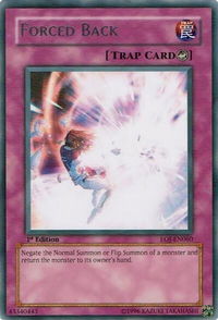 Forced Back - Enemy of Justice (EOJ) #EOJ-EN060 - Rare YuGiOh Trading Card