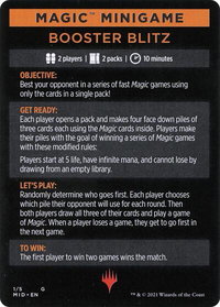 Magic Minigame: Booster Blitz - Innistrad: Midnight Hunt (MID) #1 - Special Magic: The Gathering Trading Card