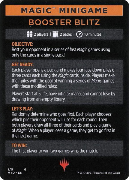 Magic Minigame: Booster Blitz - Innistrad: Midnight Hunt Magic: The Gathering trading card