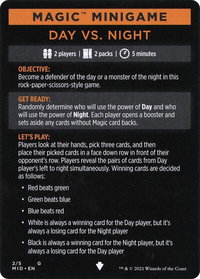 Magic Minigame: Day Vs. Night - Innistrad: Midnight Hunt (MID) #2 - Special Magic: The Gathering Trading Card