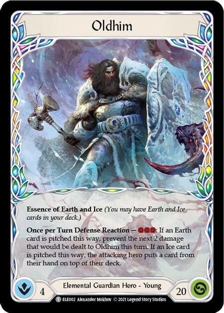 Oldhim // Frostbite trading card from Tales of Aria Oldhim // Frostbite - Tales of Aria Flesh and Blood trading card