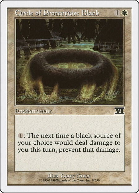 Circle of Protection: Black - Classic Sixth Edition Magic: The Gathering trading card