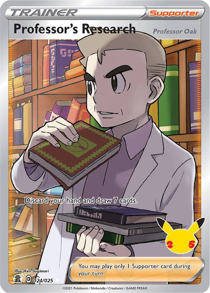 Professor's Research [Professor Oak] (Full Art) - Celebrations Pokémon trading card