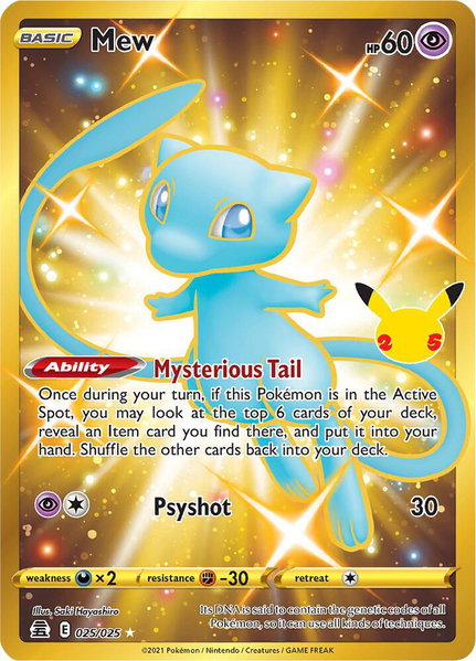 Mew (Secret) trading card from Celebrations Mew (Secret) - Celebrations Pokémon trading card