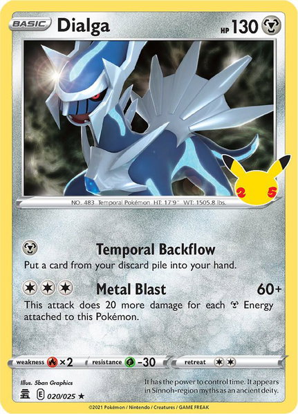 Dialga trading card from Celebrations Dialga - Celebrations Pokémon trading card