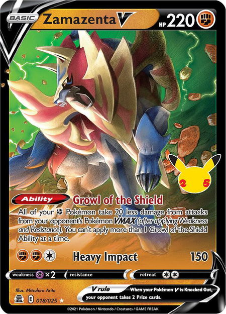 Zamazenta V - Celebrations Pokémon trading card