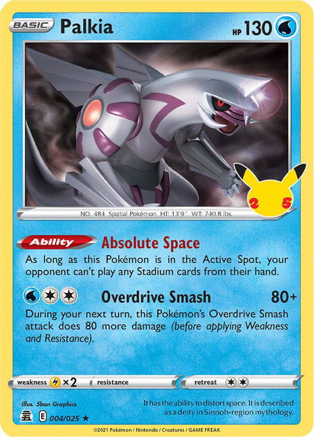 Palkia - Celebrations Pokémon trading card