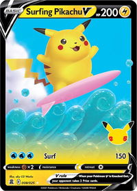 Surfing Pikachu V - Celebrations (CLB) #008/025 - Ultra Rare Pokémon Trading Card