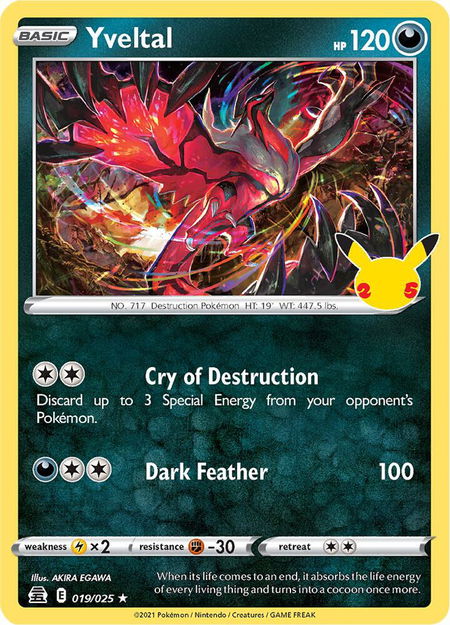 Yveltal - Celebrations Pokémon trading card