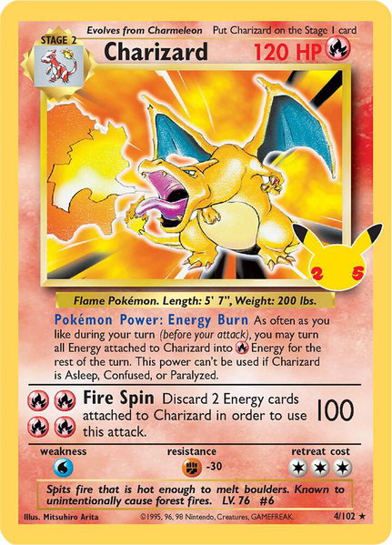 Charizard trading card from Celebrations: Classic Collection Charizard - Celebrations: Classic Collection Pokémon trading card