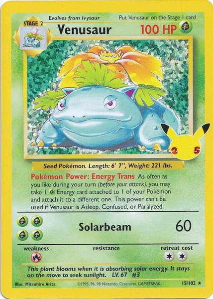 Venusaur trading card from Celebrations: Classic Collection Venusaur - Celebrations: Classic Collection Pokémon trading card