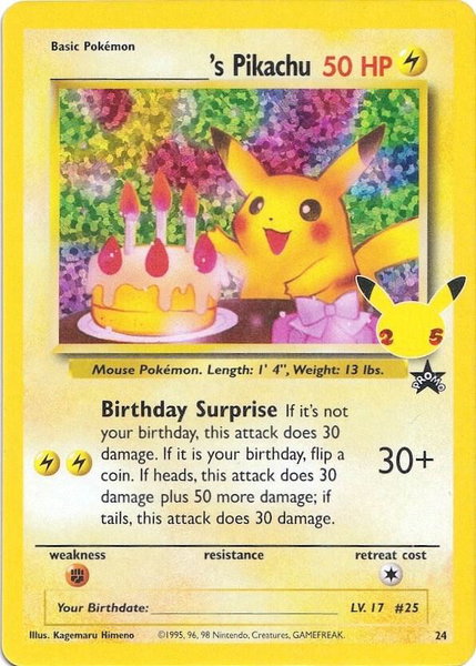 ______'s Pikachu - Celebrations: Classic Collection Pokémon trading card