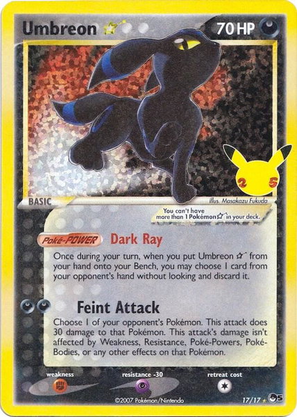 Umbreon Star trading card from Celebrations: Classic Collection Umbreon Star - Celebrations: Classic Collection Pokémon trading card