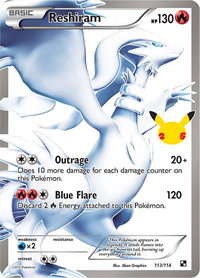 Reshiram - Celebrations: Classic Collection (CCC) #113/114 - Classic Collection Pokémon Trading Card