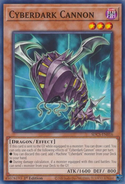 Cyberdark Cannon trading card from Structure Deck: Cyber Strike Cyberdark Cannon - Structure Deck: Cyber Strike YuGiOh trading card