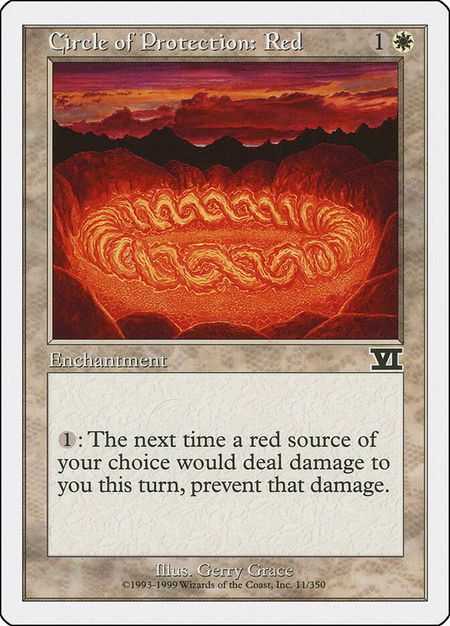 Circle of Protection: Red - Classic Sixth Edition Magic: The Gathering trading card