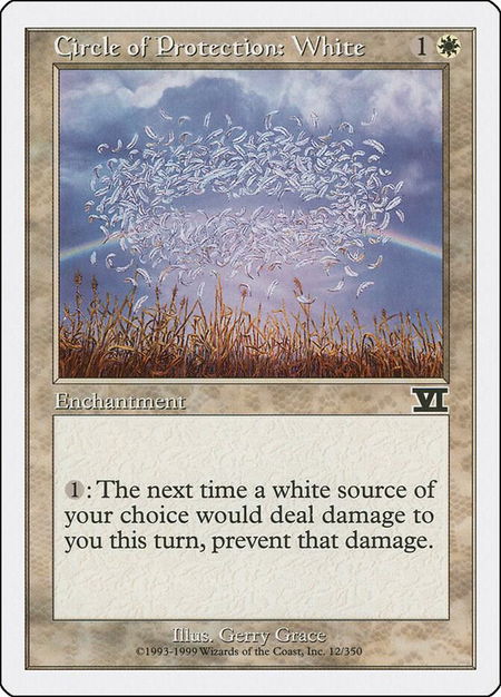 Circle of Protection: White - Classic Sixth Edition Magic: The Gathering trading card
