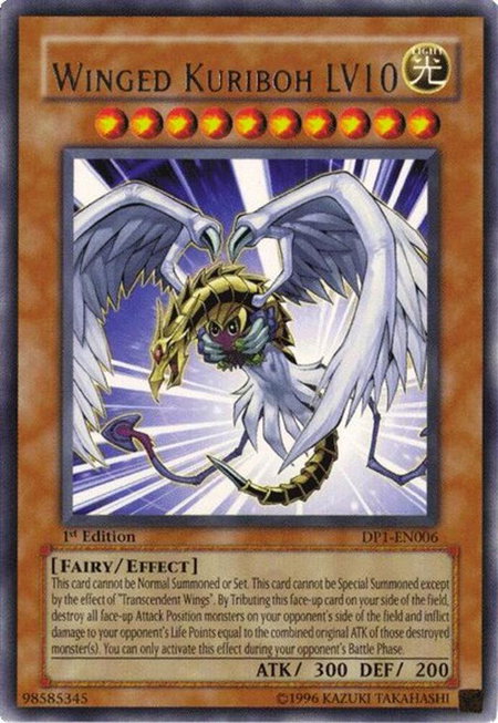 Winged Kuriboh LV10 trading card from Duelist Pack 1: Jaden Yuki Winged Kuriboh LV10 - Duelist Pack 1: Jaden Yuki YuGiOh trading card