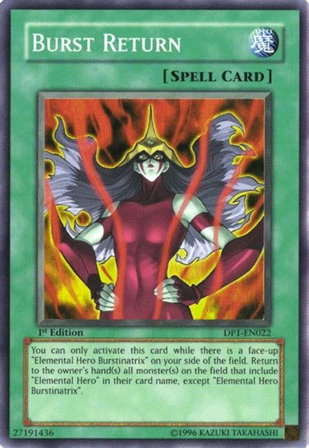 Burst Return - Duelist Pack 1: Jaden Yuki YuGiOh trading card