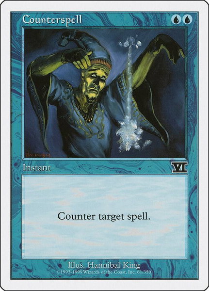 Counterspell trading card from Classic Sixth Edition Counterspell - Classic Sixth Edition Magic: The Gathering trading card
