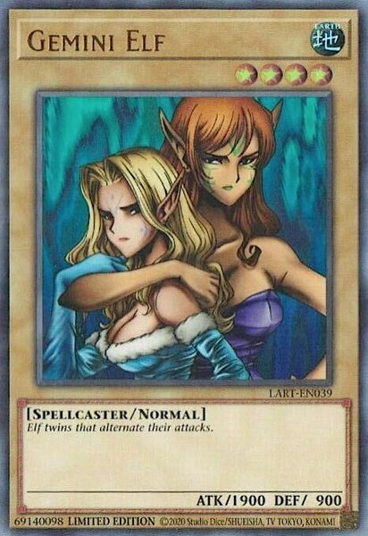 Gemini Elf trading card from The Lost Art Promotion Gemini Elf - The Lost Art Promotion YuGiOh trading card