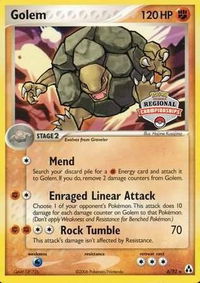 Golem - 6/92 (Regional Championships) - League & Championship Cards (PR) #006/092 - Promo Pokémon Trading Card