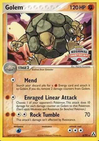 Golem - 6/92 (Regional Championships) trading card from League & Championship Cards Golem - 6/92 (Regional Championships) - League & Championship Cards Pokémon trading card