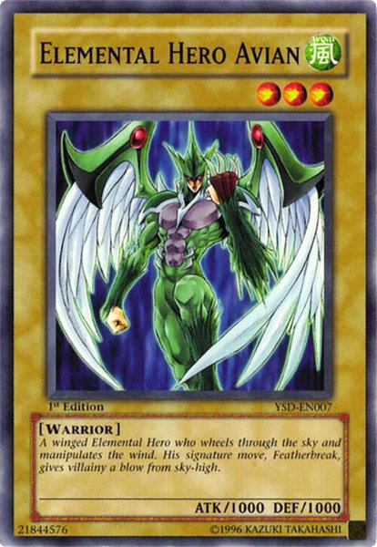 Elemental Hero Avian trading card from Starter Deck 2006 Elemental Hero Avian - Starter Deck 2006 YuGiOh trading card