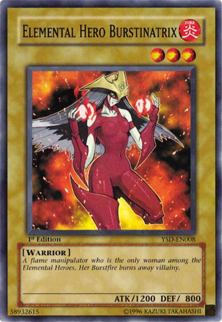Elemental Hero Burstinatrix trading card from Starter Deck 2006 Elemental Hero Burstinatrix - Starter Deck 2006 YuGiOh trading card