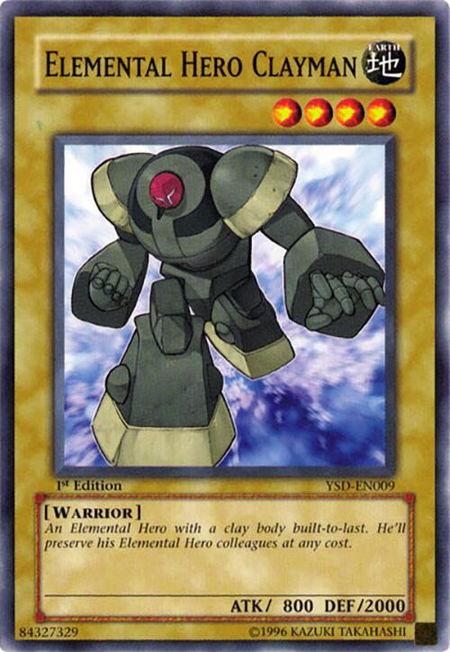 Elemental Hero Clayman trading card from Starter Deck 2006 Elemental Hero Clayman - Starter Deck 2006 YuGiOh trading card