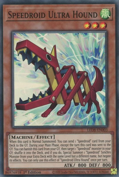 Speedroid Ultra Hound trading card from Legendary Duelists: Synchro Storm Speedroid Ultra Hound - Legendary Duelists: Synchro Storm YuGiOh trading card