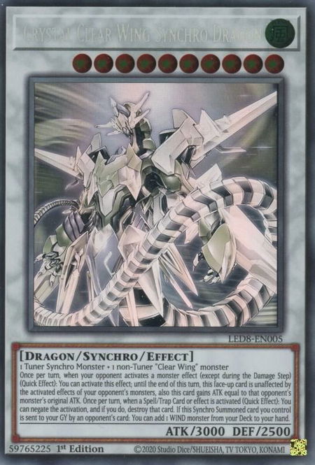 Crystal Clear Wing Synchro Dragon (Ghost Rare) trading card from Legendary Duelists: Synchro Storm Crystal Clear Wing Synchro Dragon (Ghost Rare) - Legendary Duelists: Synchro Storm YuGiOh trading card