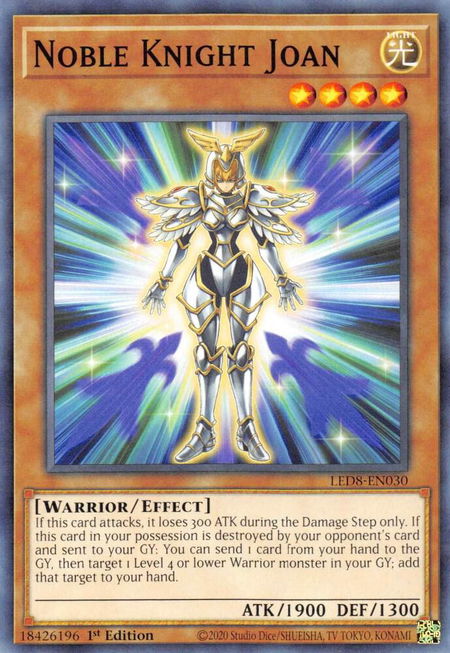 Noble Knight Joan - Legendary Duelists: Synchro Storm YuGiOh trading card