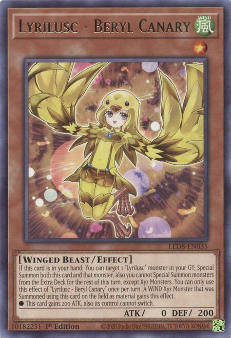 Lyrilusc - Beryl Canary - Legendary Duelists: Synchro Storm YuGiOh trading card