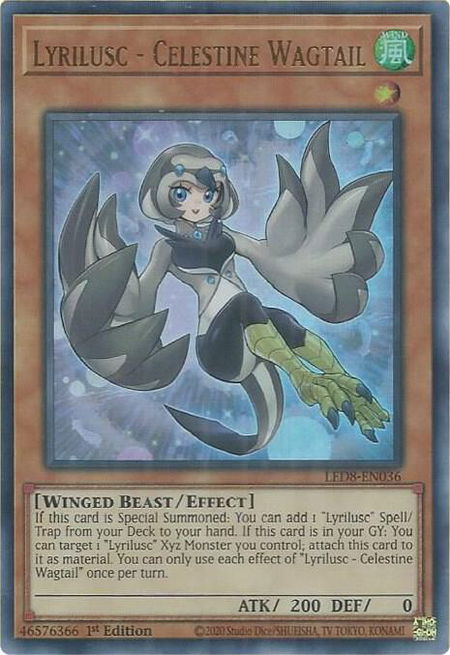 Lyrilusc - Celestine Wagtail - Legendary Duelists: Synchro Storm YuGiOh trading card
