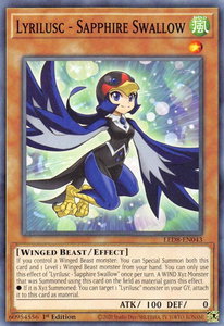 Lyrilusc - Sapphire Swallow - Legendary Duelists: Synchro Storm (LED8) #LED8-EN043 - Common / Short Print YuGiOh Trading Card