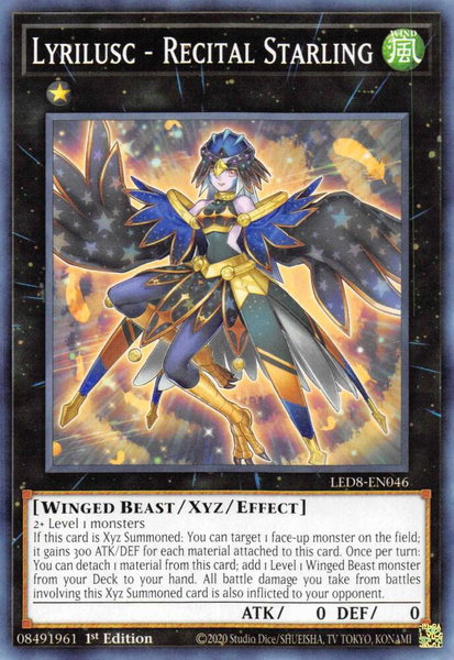 Lyrilusc - Recital Starling trading card from Legendary Duelists: Synchro Storm Lyrilusc - Recital Starling - Legendary Duelists: Synchro Storm YuGiOh trading card