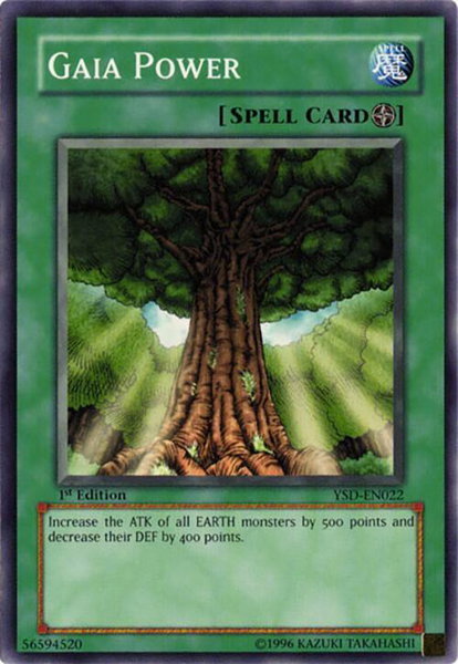 Gaia Power trading card from Starter Deck 2006 Gaia Power - Starter Deck 2006 YuGiOh trading card
