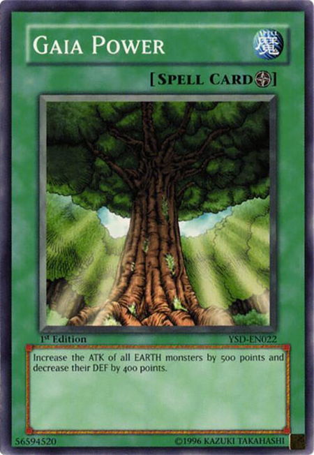 Gaia Power trading card from Starter Deck 2006 Gaia Power - Starter Deck 2006 YuGiOh trading card