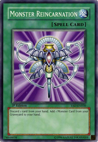 Monster Reincarnation trading card from Starter Deck 2006 Monster Reincarnation - Starter Deck 2006 YuGiOh trading card