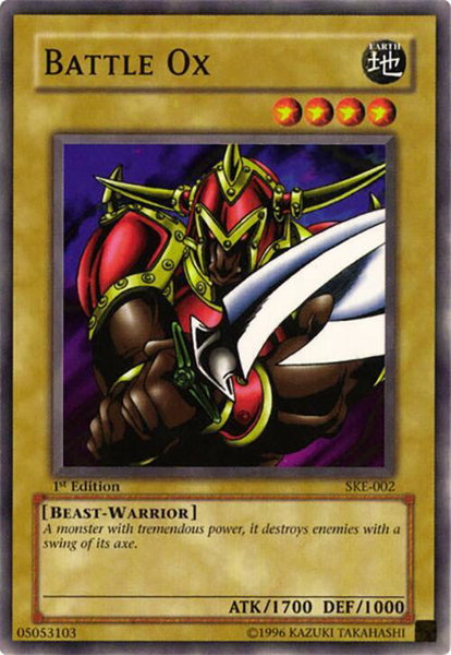 Battle Ox trading card from Starter Deck: Kaiba Evolution Battle Ox - Starter Deck: Kaiba Evolution YuGiOh trading card