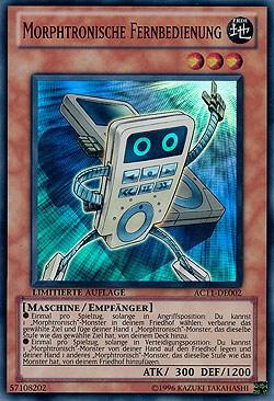 Morphtronic Remoten (German) - "Morphtronische Fernbedienung" trading card from Advent Calendar 2011 (Adventskalender) Morphtronic Remoten (German) - "Morphtronische Fernbedienung" - Advent Calendar 2011 (Adventskalender) YuGiOh trading card