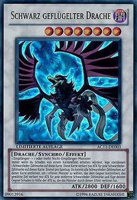 Black-Winged Dragon (German) - "Schwarz geflugelter Drache" - Advent Calendar 2011 (Adventskalender) (AC11) #AC11-DE003 - Ultra Rare YuGiOh Trading Card