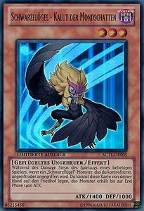 Blackwing - Kalut the Moon Shadow (German) - "Schwarzflugel - Kalut der Mondschatten" - Advent Calendar 2011 (Adventskalender) (AC11) #AC11-DE005 - Super Rare YuGiOh Trading Card
