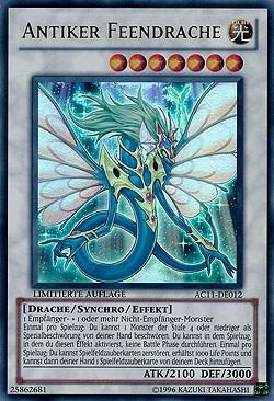 Ancient Fairy Dragon (German) - "Antiker Feendrache" trading card from Advent Calendar 2011 (Adventskalender) Ancient Fairy Dragon (German) - "Antiker Feendrache" - Advent Calendar 2011 (Adventskalender) YuGiOh trading card
