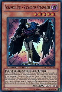 Blackwing - Sirocco the Dawn (German) - "Schwarzflugel - Sirocco die Morgenröte" - Advent Calendar 2011 (Adventskalender) (AC11) #AC11-DE013 - Super Rare YuGiOh Trading Card