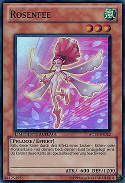 Rose Fairy (German) - "Rosenfee" trading card from Advent Calendar 2011 (Adventskalender) Rose Fairy (German) - "Rosenfee" - Advent Calendar 2011 (Adventskalender) YuGiOh trading card